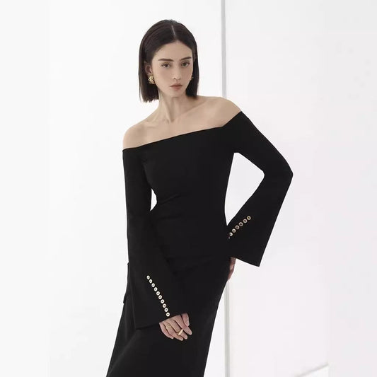 Elvara Bell Sleeve Column Dress