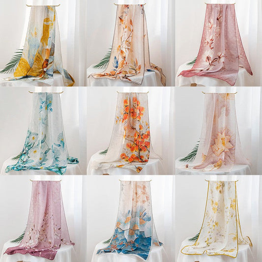 Silvara Floral Silk Scarf