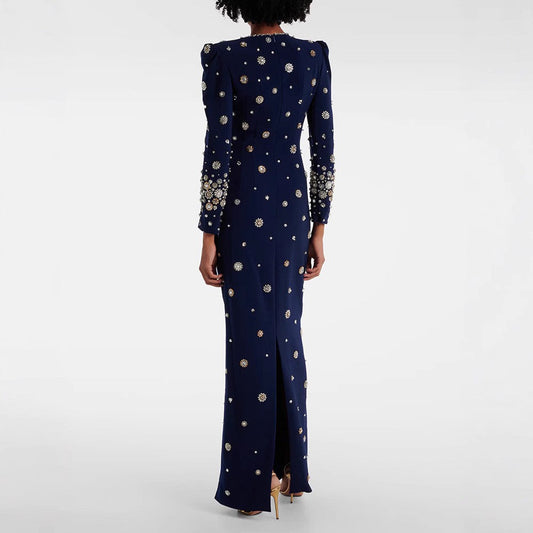 Velisse Beaded A-Line Gown