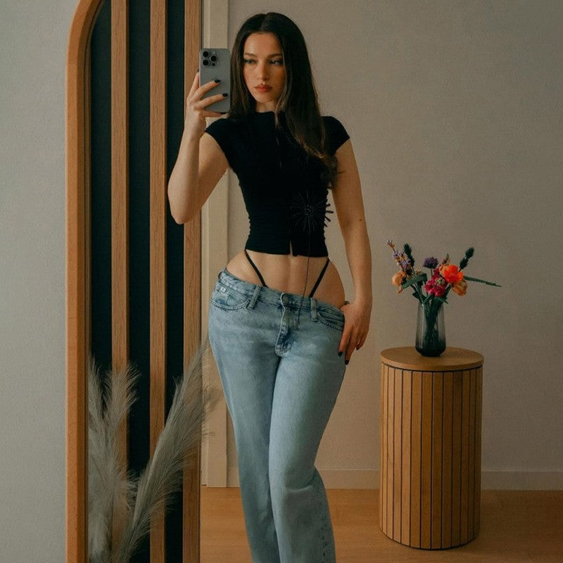 Lyra Twist Back Crop Tee