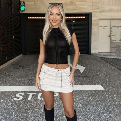 Lyra Twist Back Crop Tee