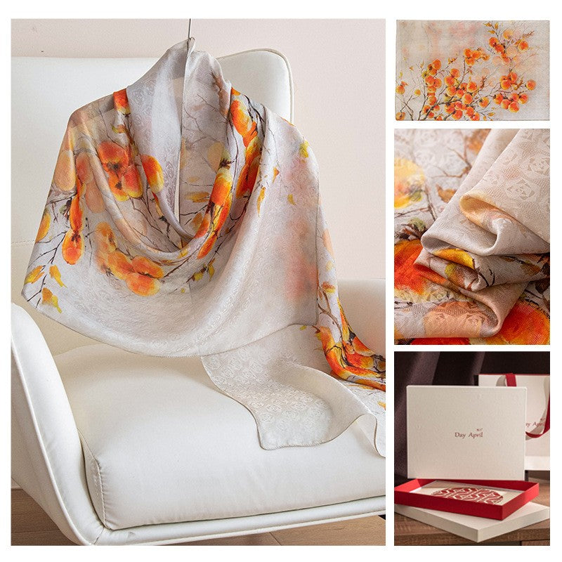 Silvara Floral Silk Scarf