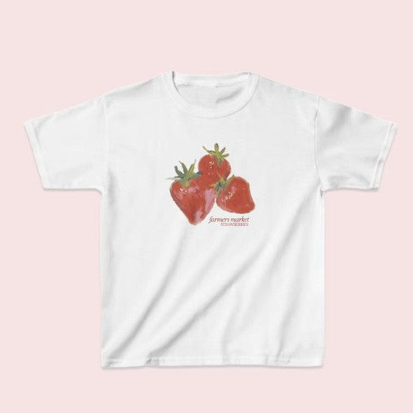 Stravie Strawberry Crop Tee