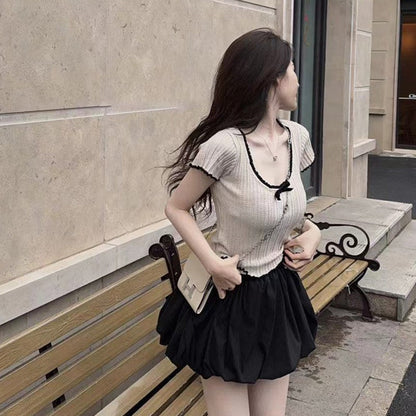 Veyra Lace-Bow Knit Top