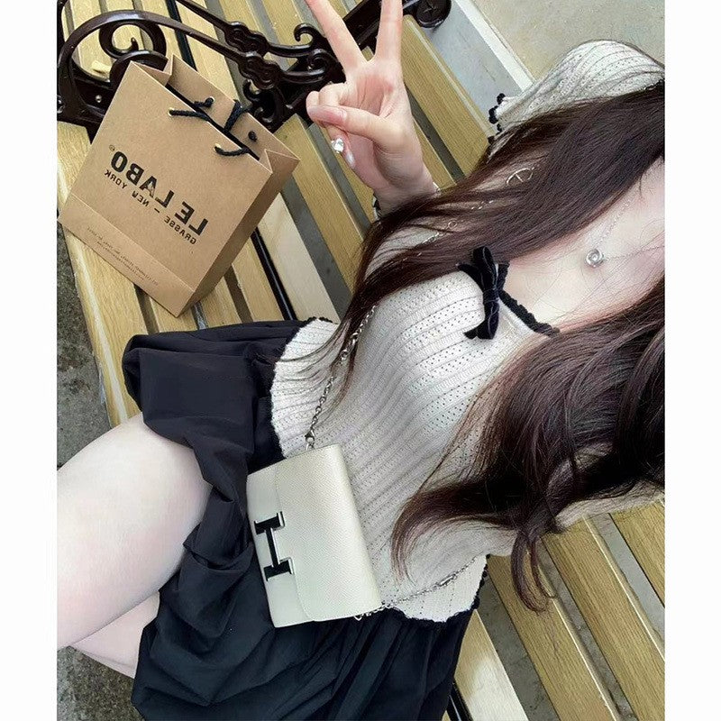 Veyra Lace-Bow Knit Top